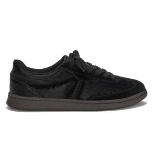 Pull&Bear-PB2243-Leather Retro Trainers-Black
