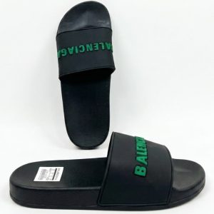 Balenciaga-BA5444-Slip On Slide-Black Green