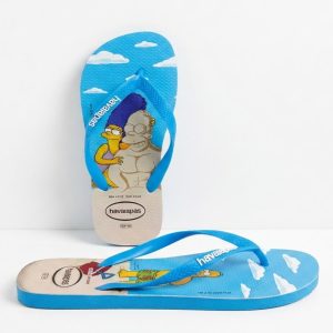 Slippers-HA19392-Cartoon Print Flip Flops-Blue