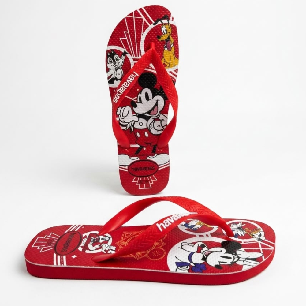 Slippers-HA19392-Cartoon Print Flip Flops-Red Slippers-HA19392-Cartoon Print Flip Flops-Red