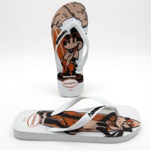Slippers-HA19392-Cartoon Print Flip Flops-White