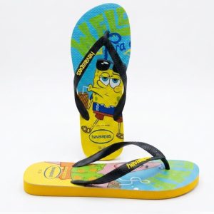 Slippers-HA19392-Cartoon Print Flip Flops-Yellow